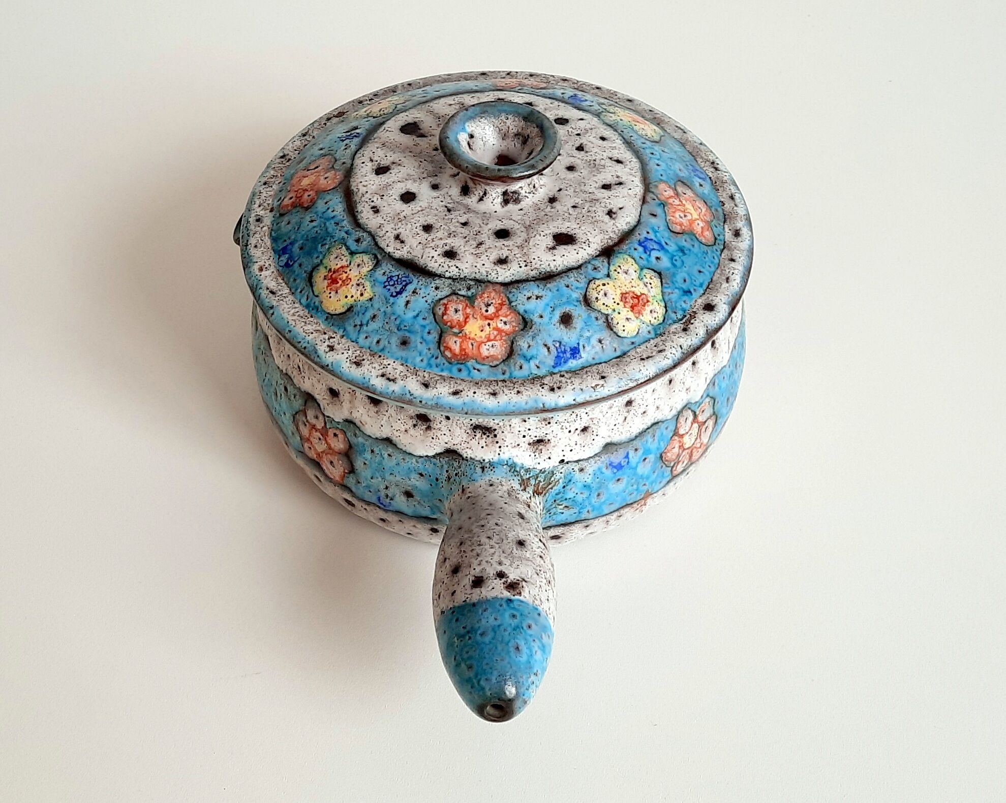 Ceramic pan stoneware lava vulcain - made in france - 60s