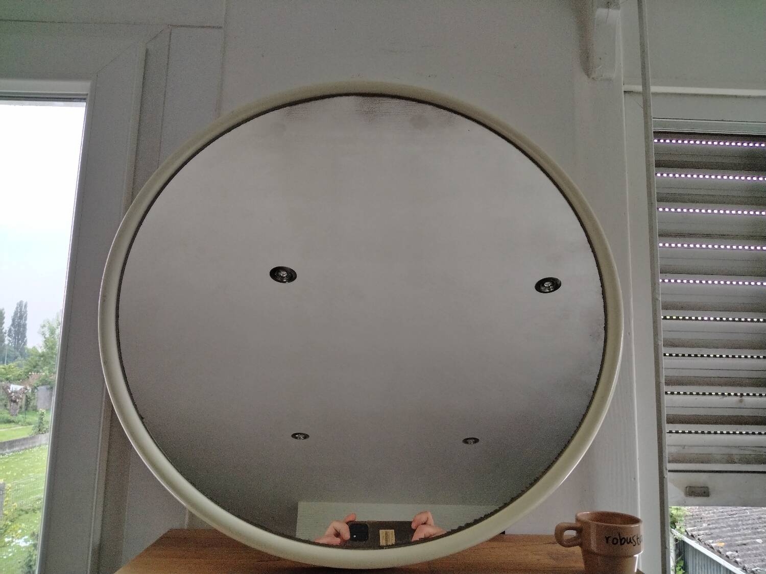 Round fiberglass mirror from the 70s