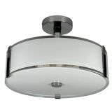 1970s 1980s Ceiling Lamp by Honsel Leuchten Germany in Glass & Chrome