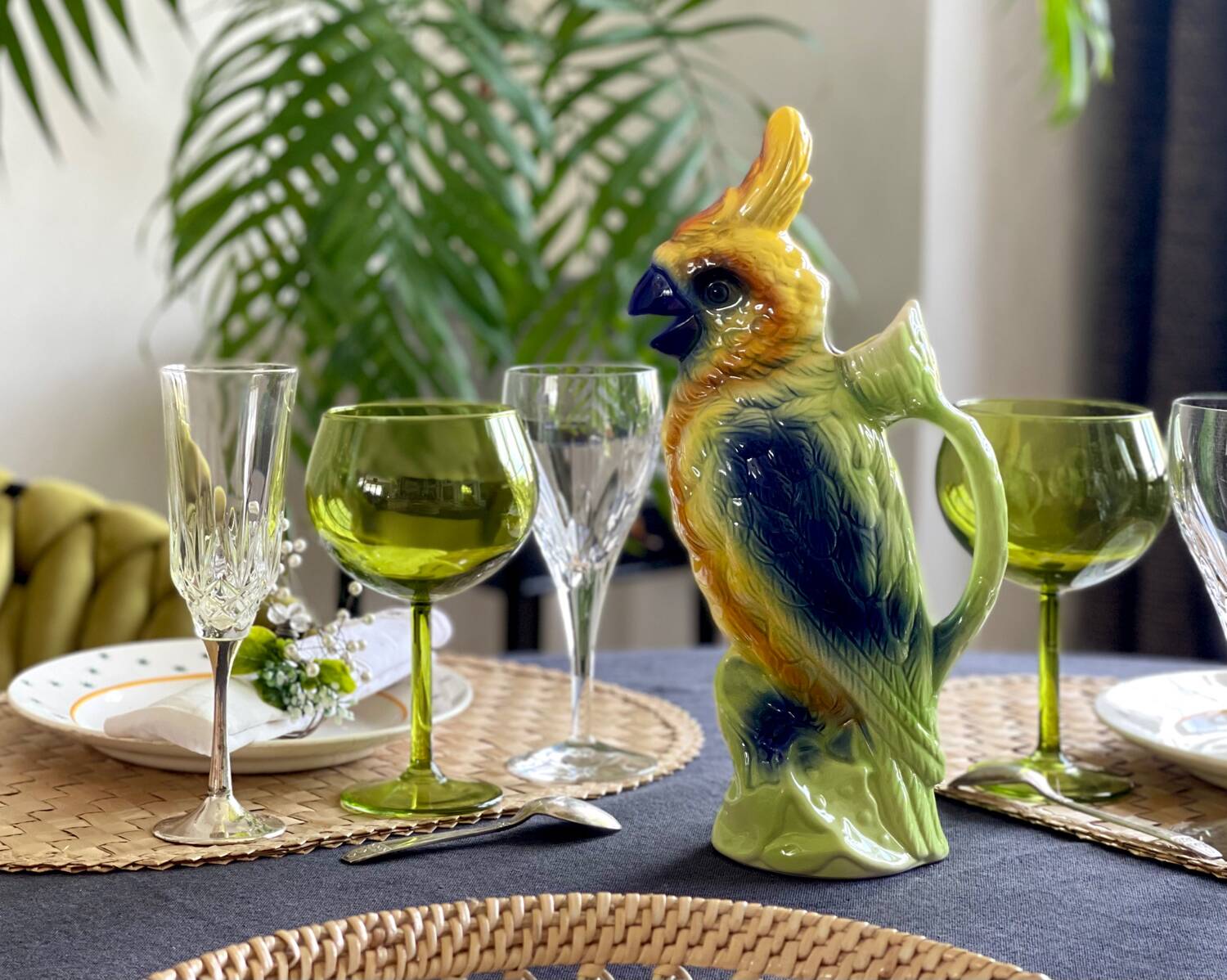 2 stemmed glasses from the Lorraine crystal factory