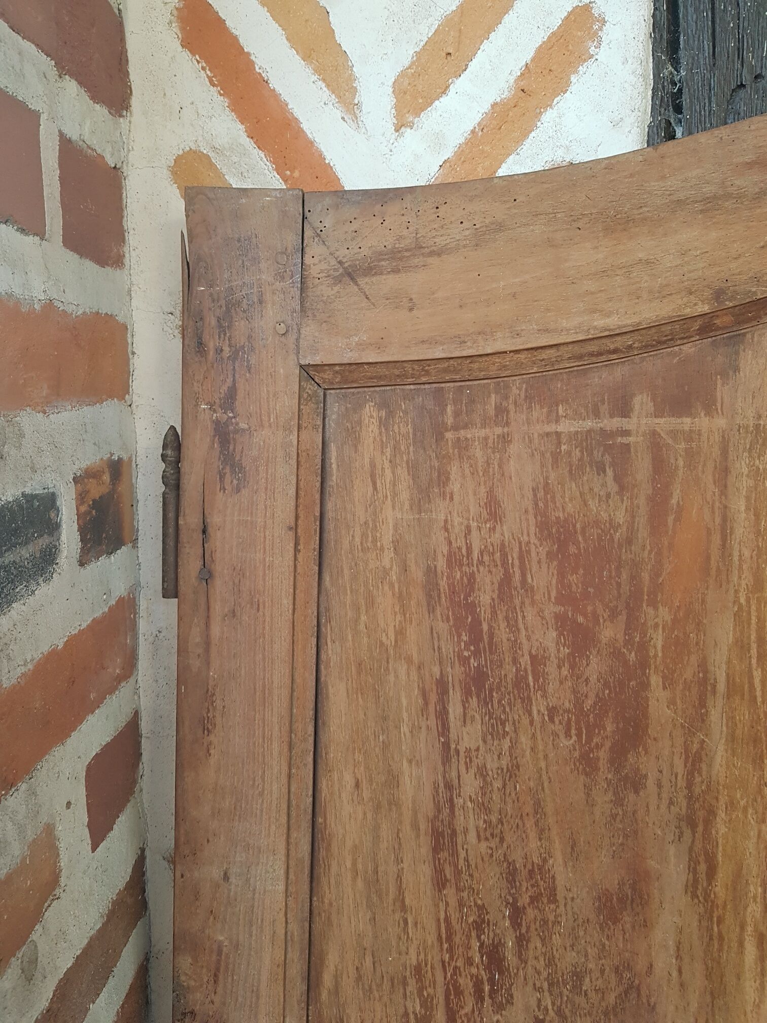 Old pair of rounded cabinet doors