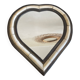 Heart-shaped bone and brass mirror