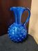 Vase pichet  blue cobalt Empolie en verre bullé à picots