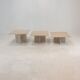 Set of 3 italian travertine coffee or side tables, 1980s