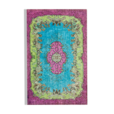 Tapis anatolien rustique noué à la main des années 1980 198 cm x 315 cm tapis multicolore