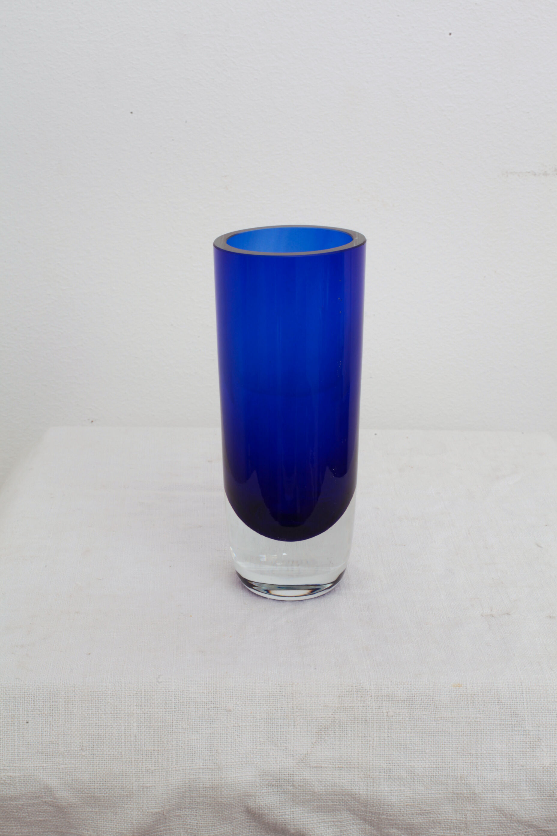 Thick blue glass vase