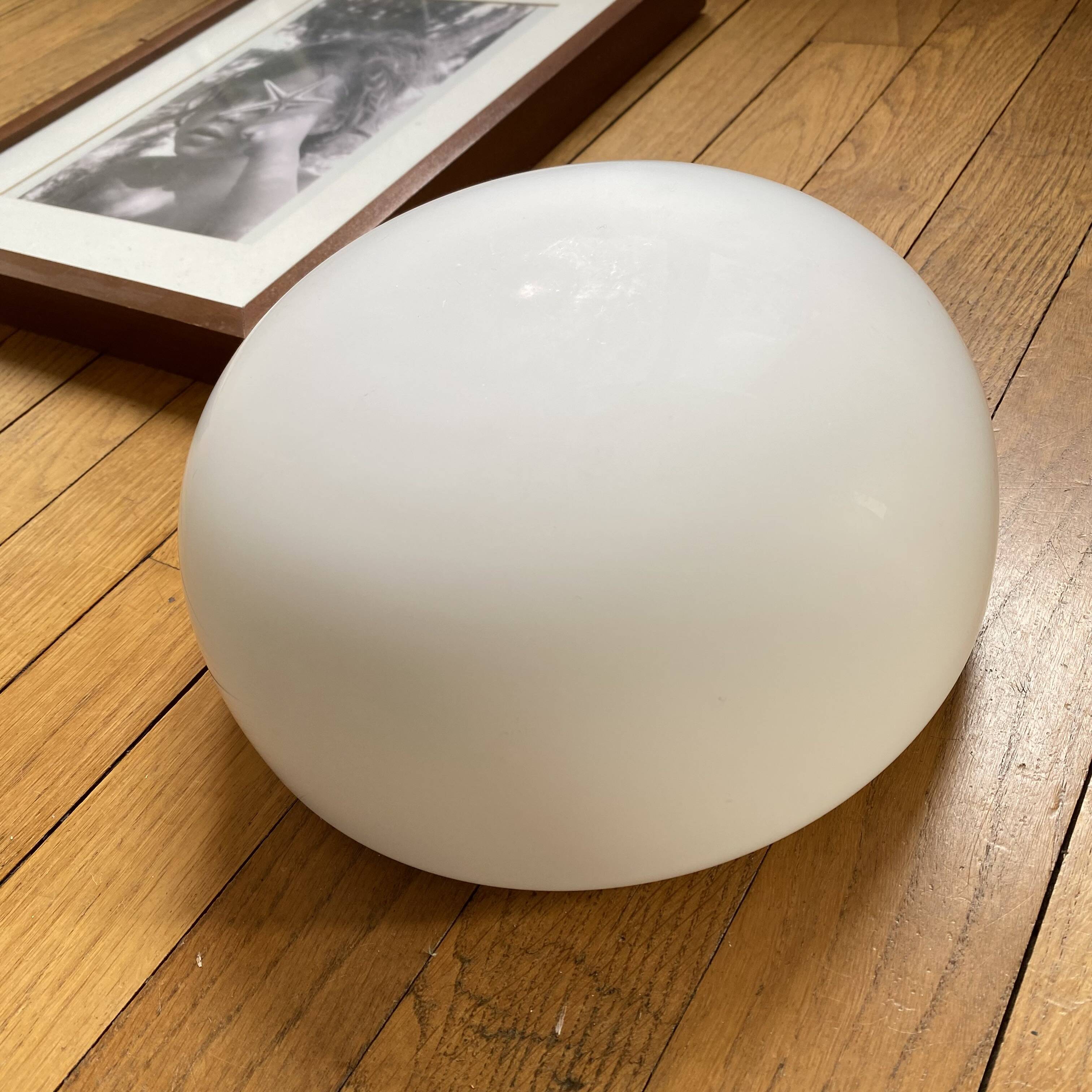 Vintage wall light or ceiling light half-spherical half-moon 25 cm glass