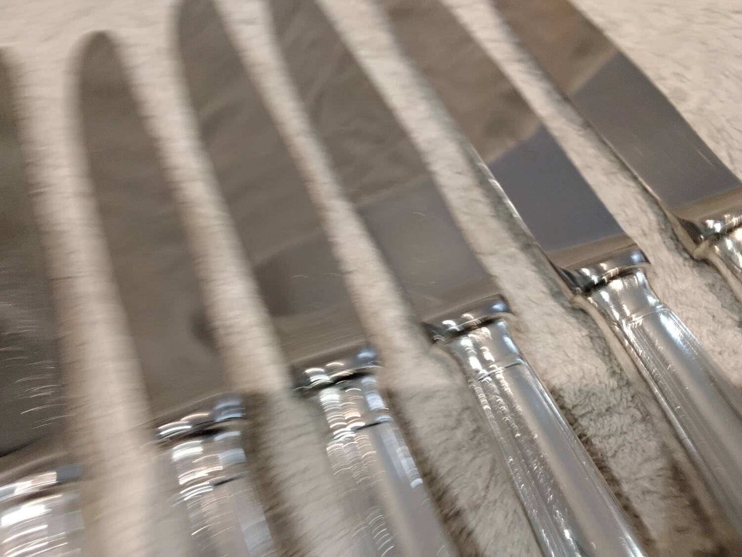 6 silver-plated dessert knives by Christofle Albi, 19.8cm