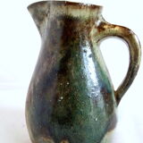 Grey and green enamelled sandstone pitcher very raw appearance