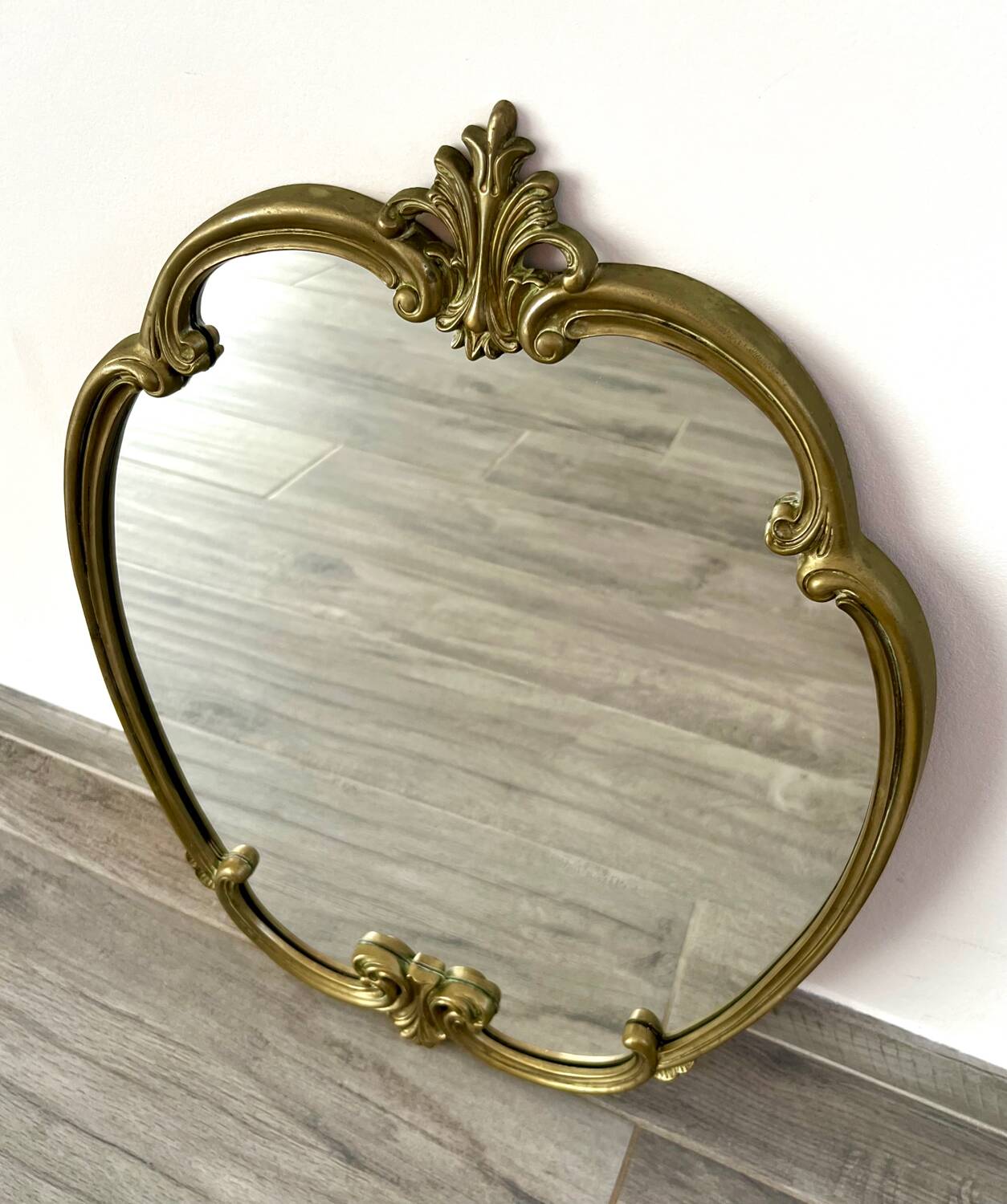 Vintage and rare gilt brass medallion/oblong/olave/rococo mirror