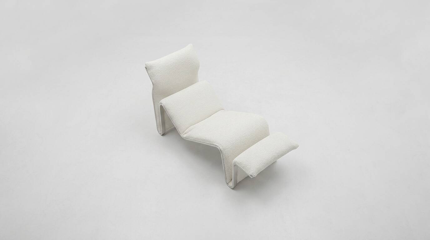 "Lysmasken" chaise longue in aluminium and canvas, designed by Eric Sigfrid Persson, 1970s.