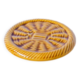 Bottle coaster in yellow braided effect slip 1960