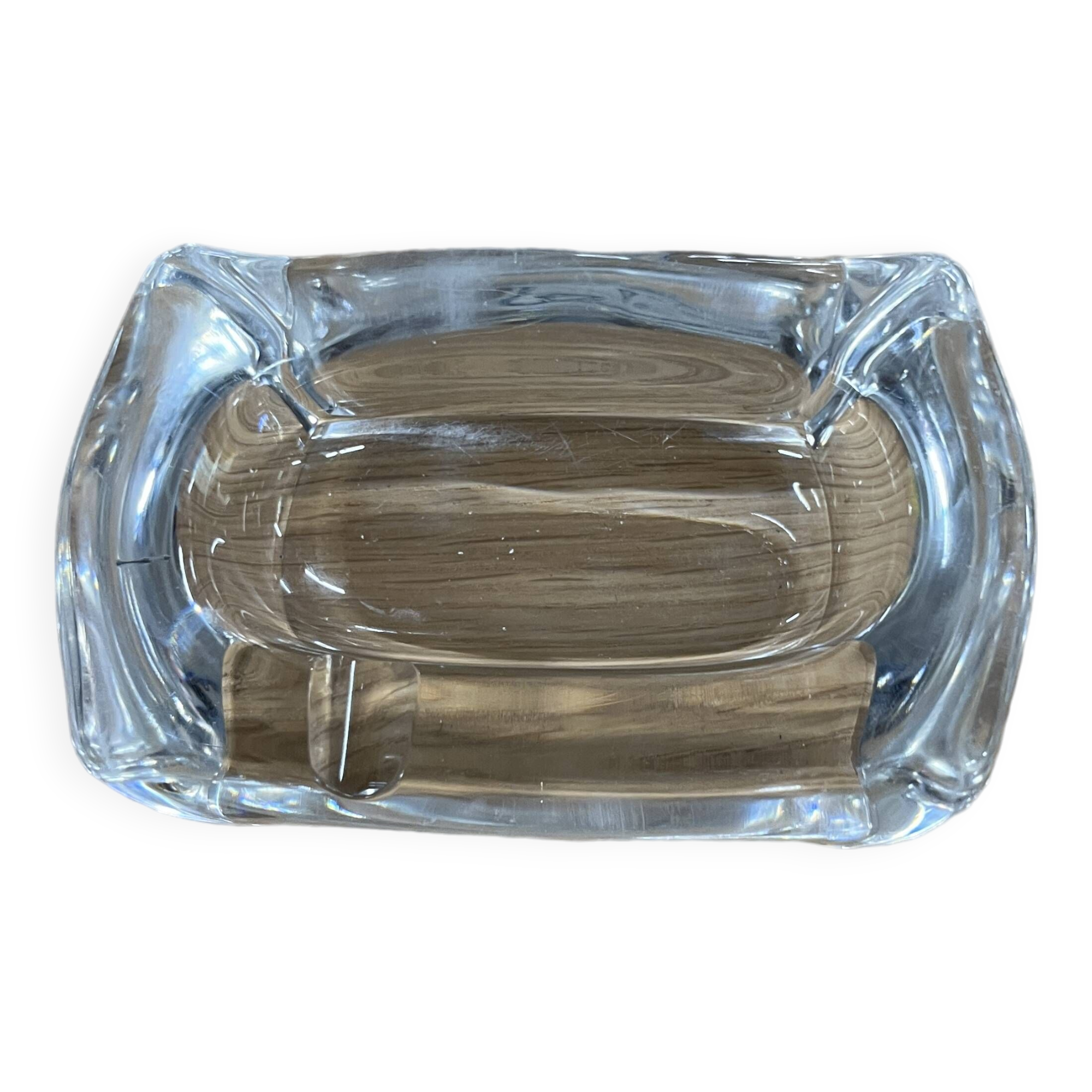 Daum crystal solo ashtray from France