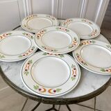 set of 6 colorful flat plates Made in Italy vintage