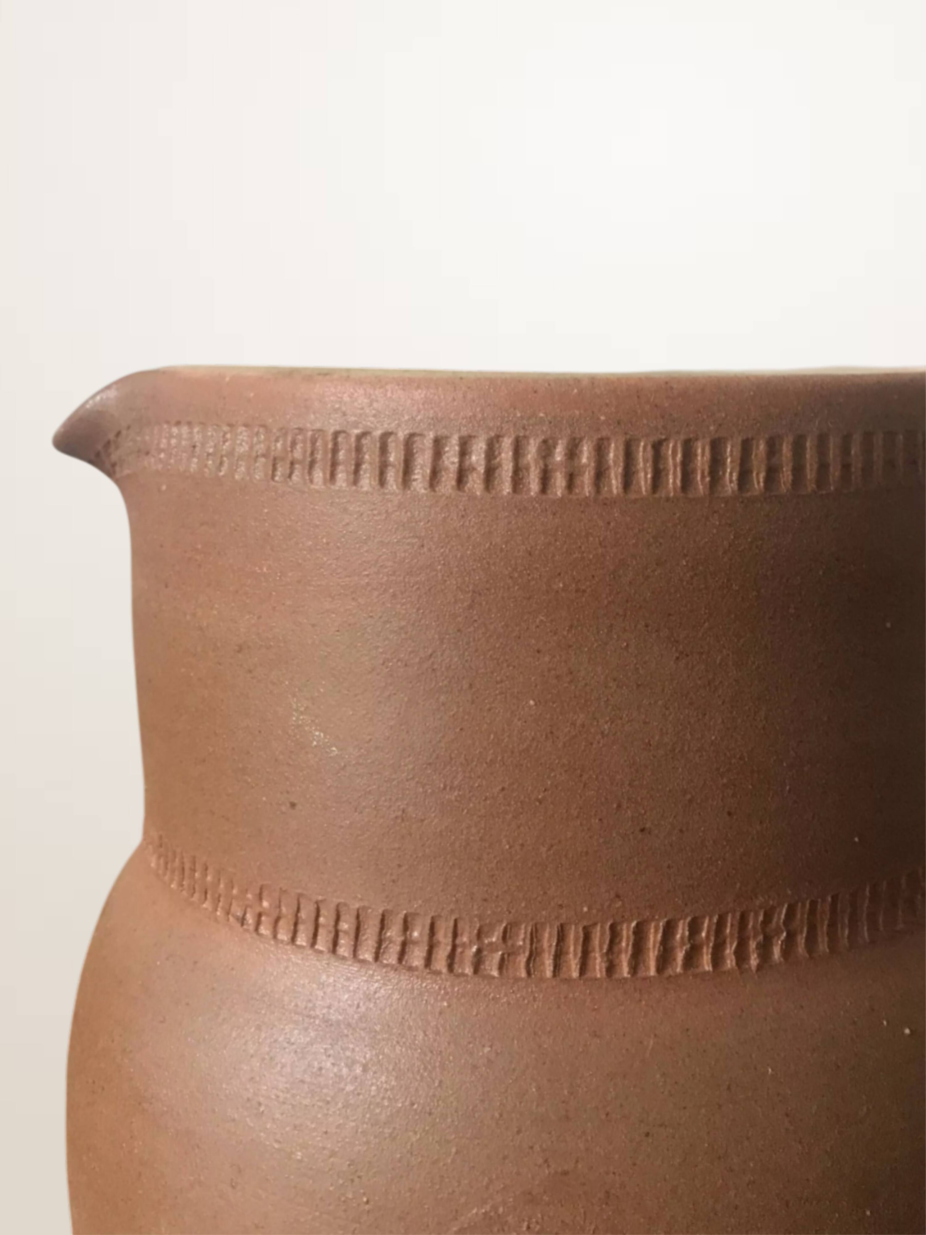 Set of 3 matte stoneware jugs