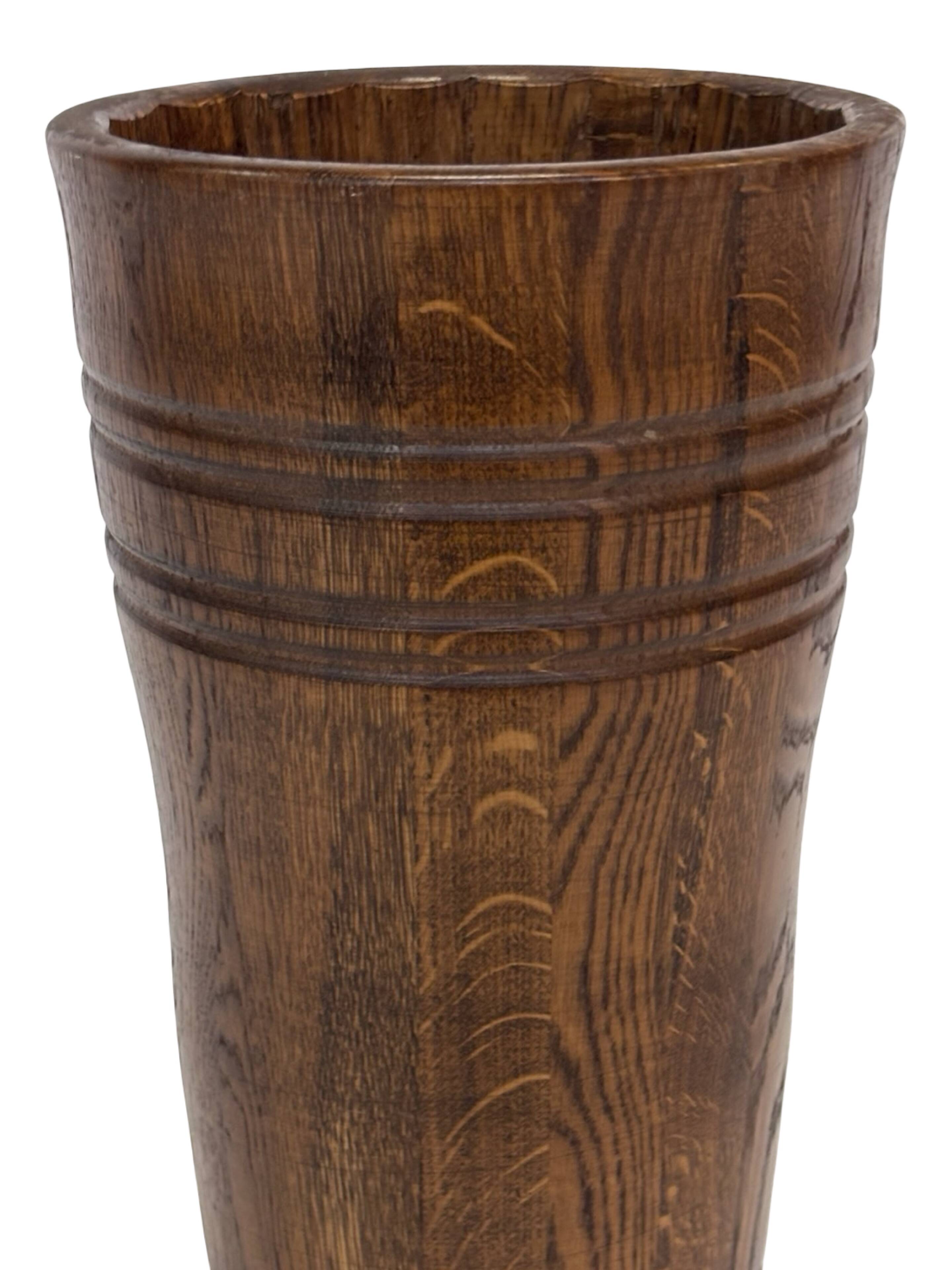 Vintage umbrella stand holder oak basket storage design 60's minimalist