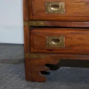 Vintage Military Campaign Brass Bedside Tables, Set of 2