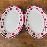 Set of 2 old Digoin Sarreguemines dishes, Ciboulette model