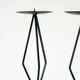Pair of sculptural wrought iron candle holders, brutalist, 1970.