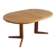 Table à manger ronde extensible en teck danoise vintage des années 1960