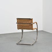 D42 tubular steel and cane armchair, Tecta, Germany, circa 1980