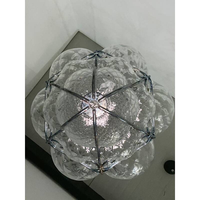 Italian Style Murano Glass Pendant in Transparent