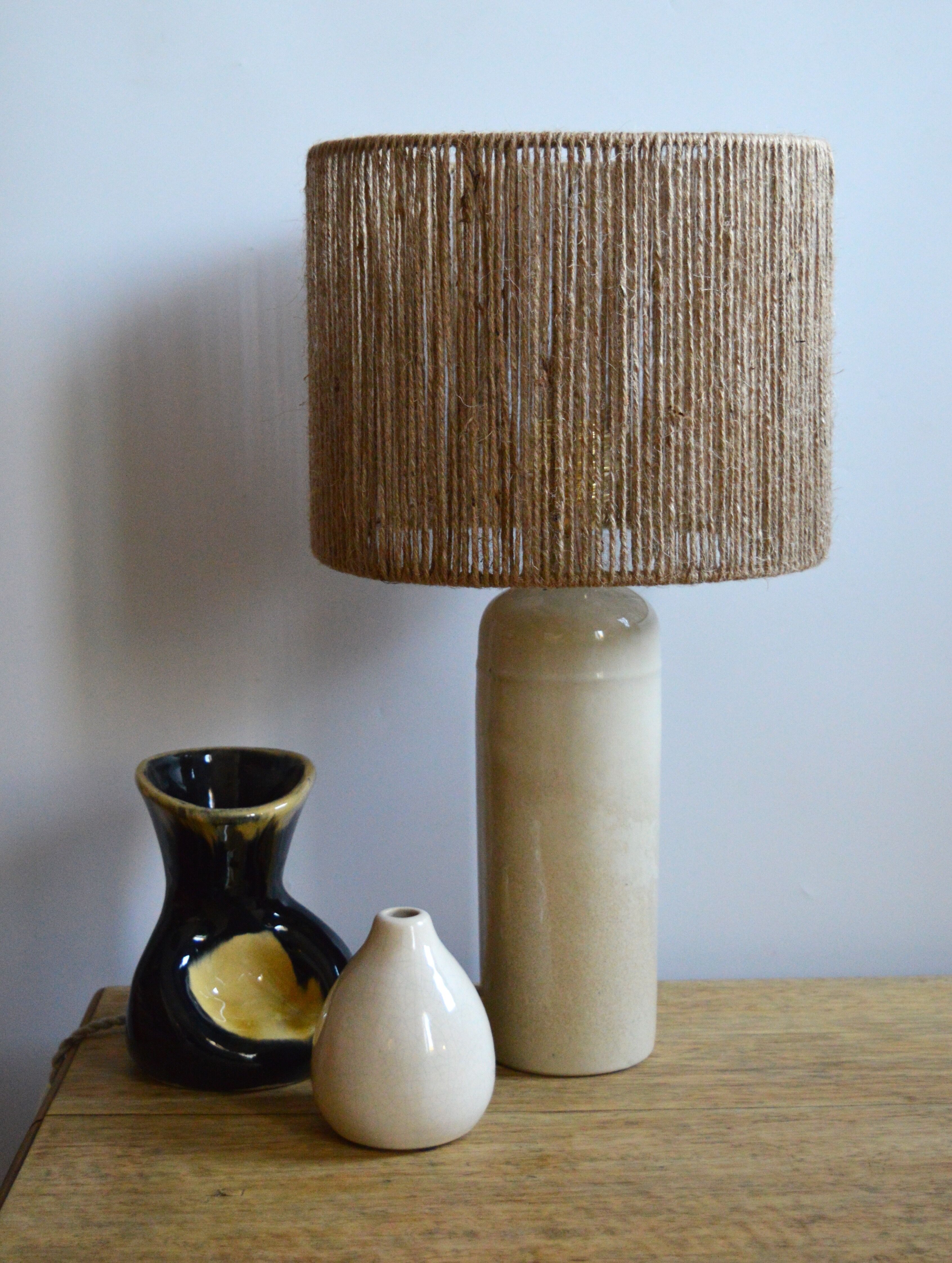 Rope and sandstone lamp