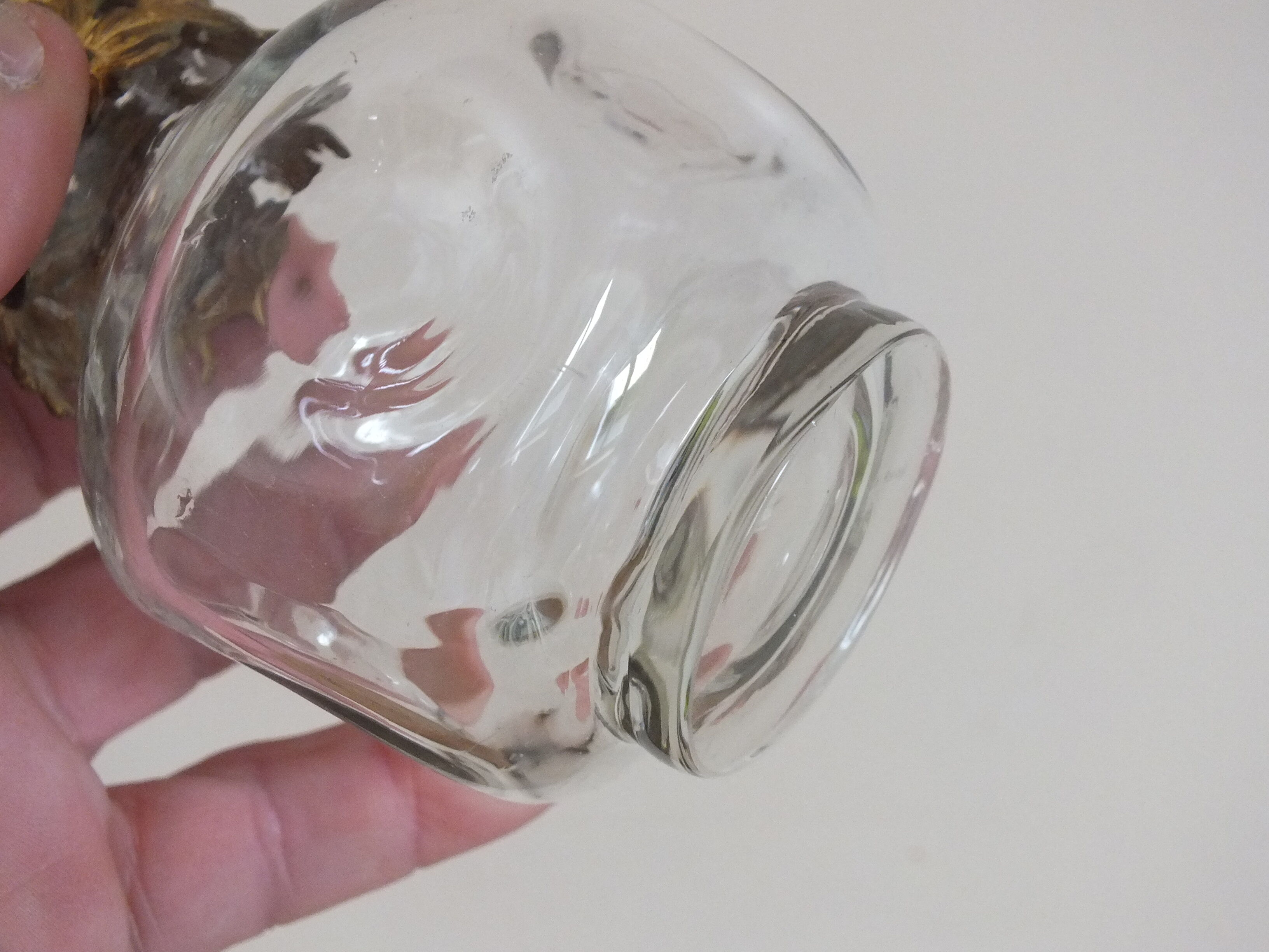 Charming little bulb vase 1900 gilded brass frame