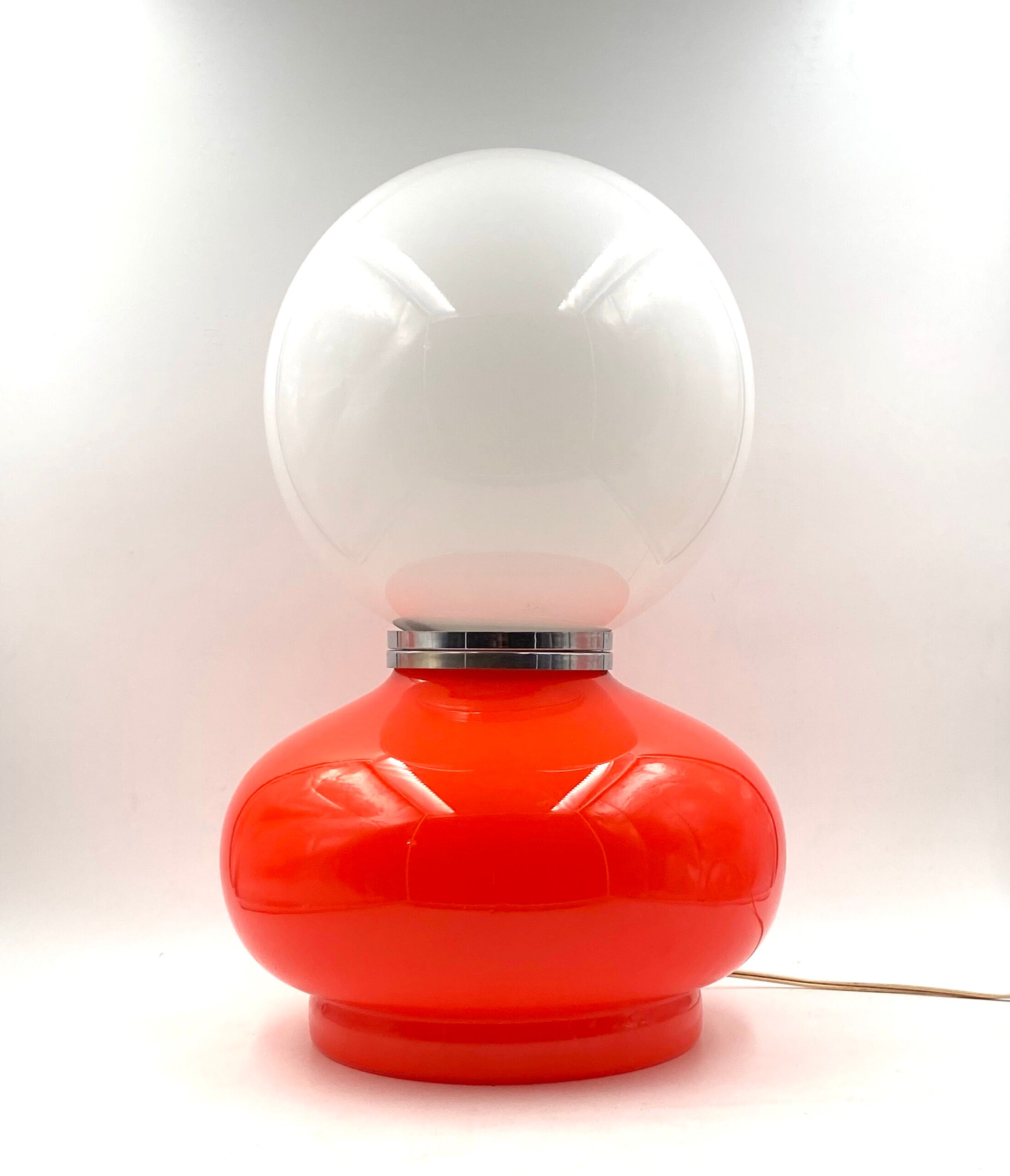 Space age red murano glass table lamp, 1970s