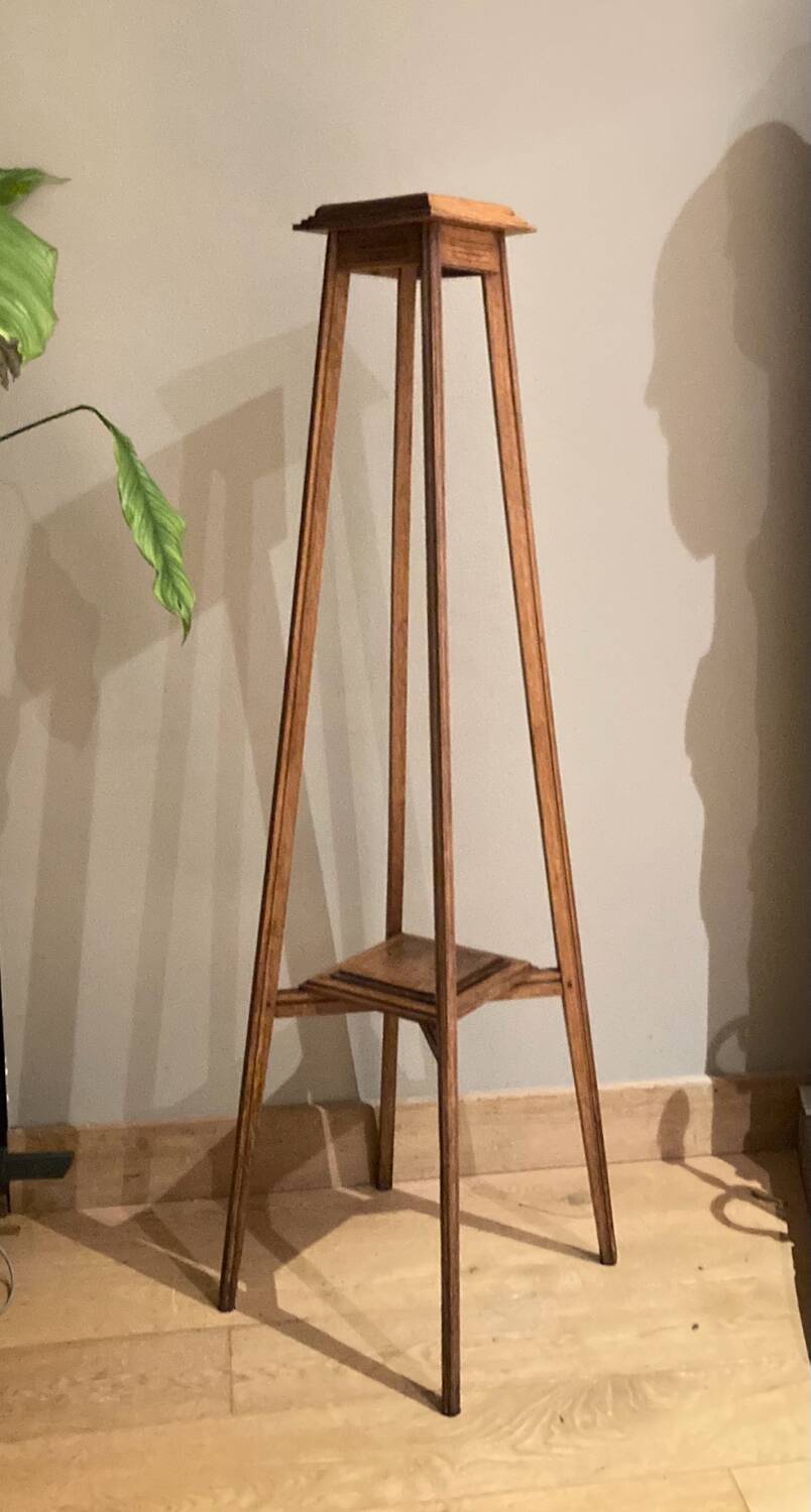 Large Art Deco harness in solid oak, early 20th century