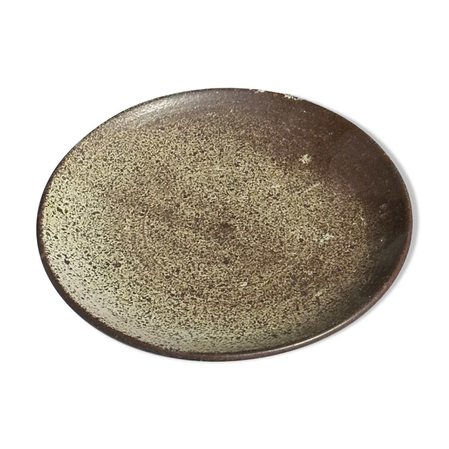 Indonesian green ceramic dish D:26.5