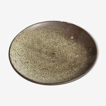 Indonesian green ceramic dish D:26.5