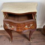 Louis xvi bomb chest of drawers - With marble top and 2 drawers