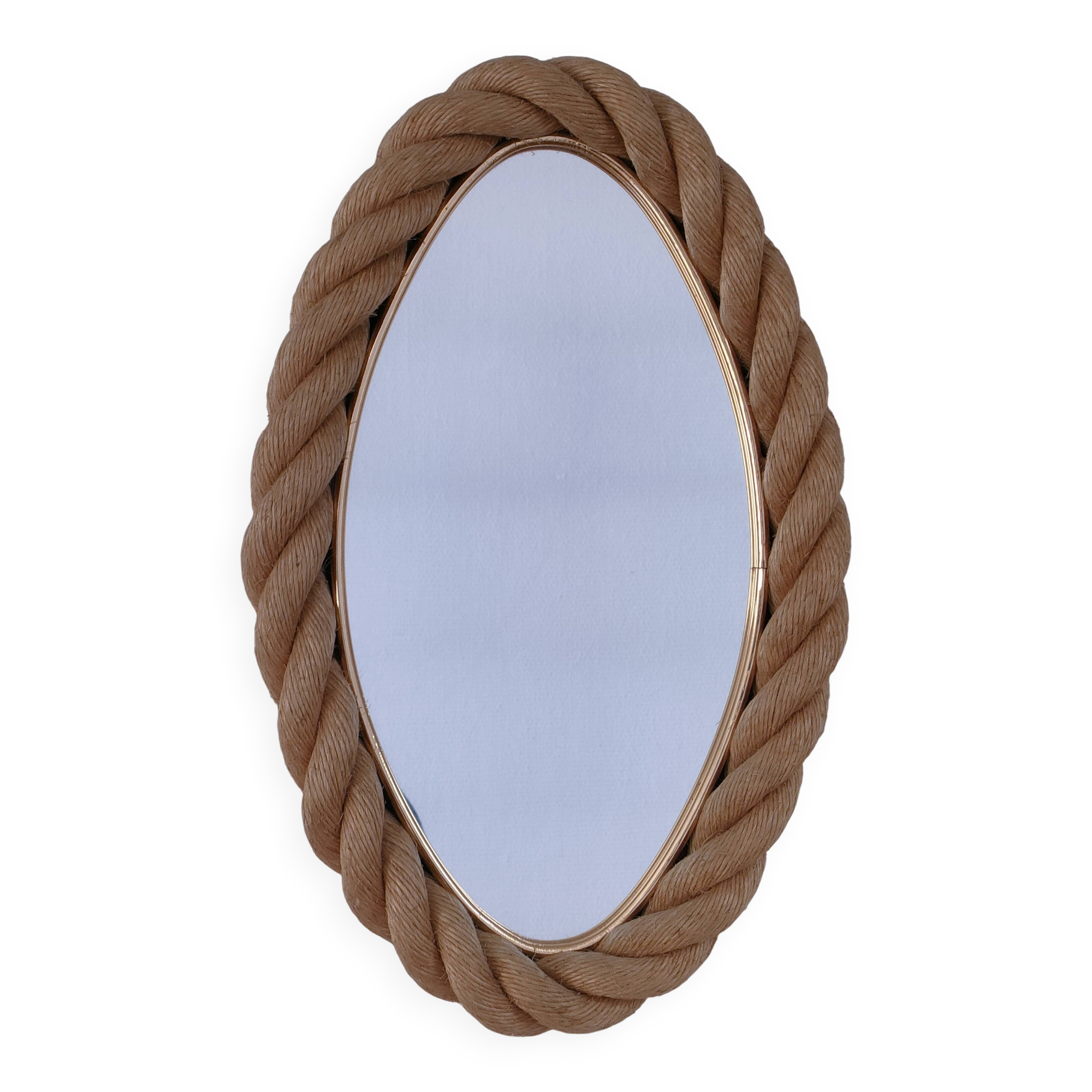 oval mirror braided cord dlg audoux minet 1960s