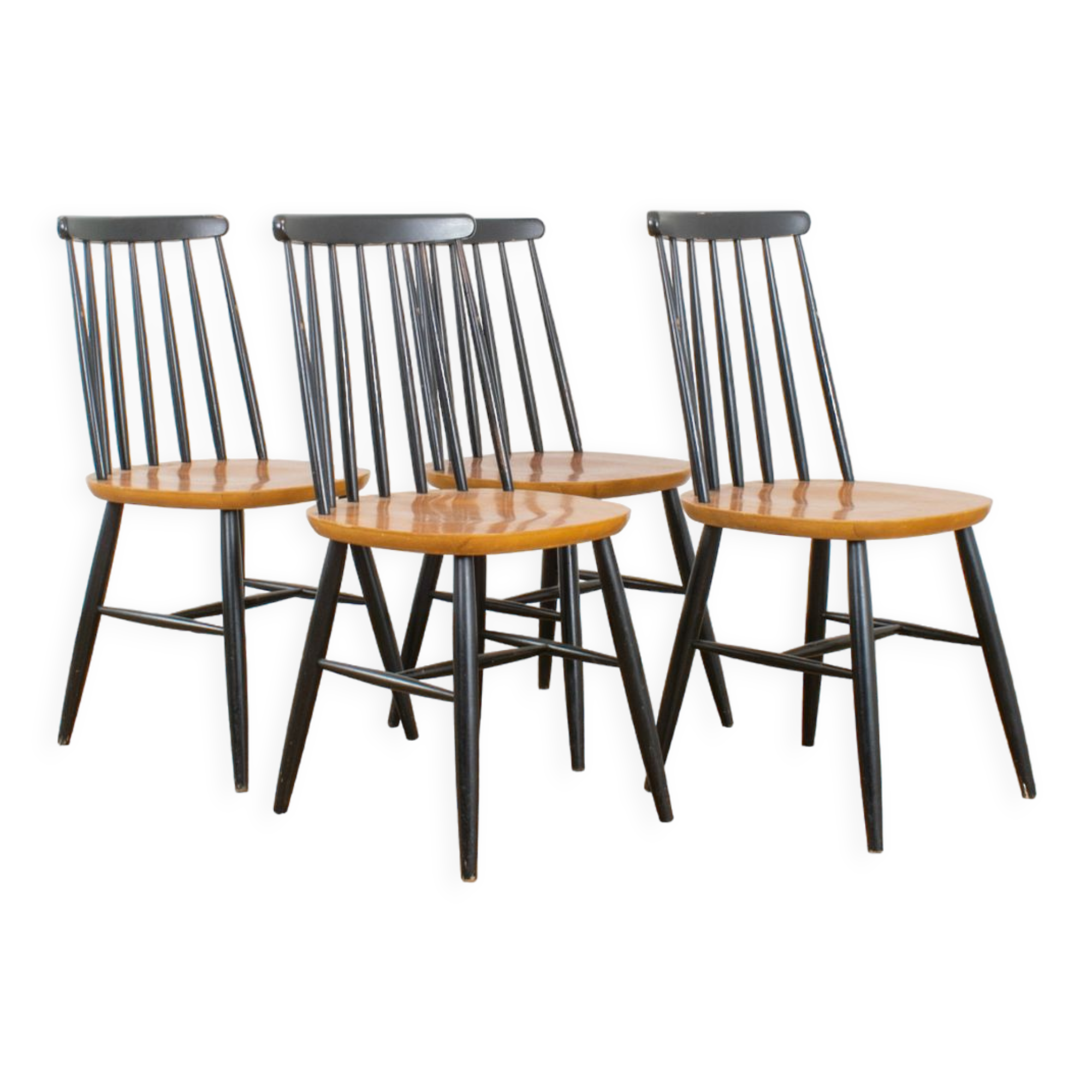 4 mid-century fanett chairs by ilmari tapiovaara, 1960s, set of 4