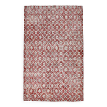 Red Allover Pattern Turkish Vintage Rug, 207x333Cm