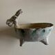 Cubist zoomorphic catchall in glazed earthenware