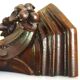 Etagère, applique murale ancienne, bois sculpté, porte statue