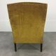 English armchair Napoleon III in mustard yellow velvet