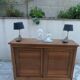Vintage wooden buffet with a waxed finish, 2 sliding doors.