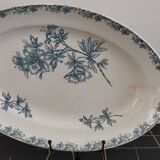 Old oval ceramic dish from Sarreguemines Flore model
