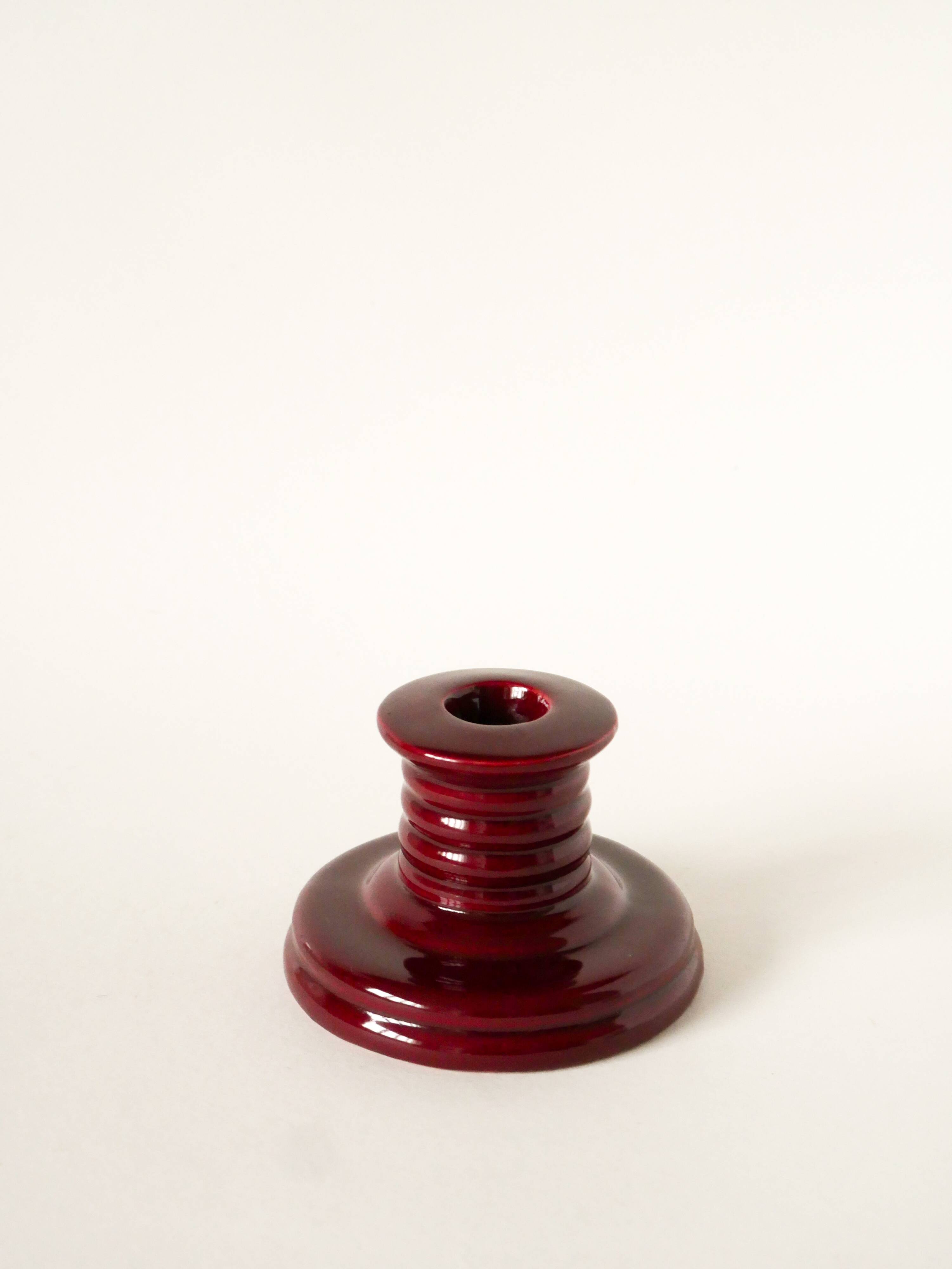 Ceramic candle holder, Bordeaux, Vallauris style, 1960