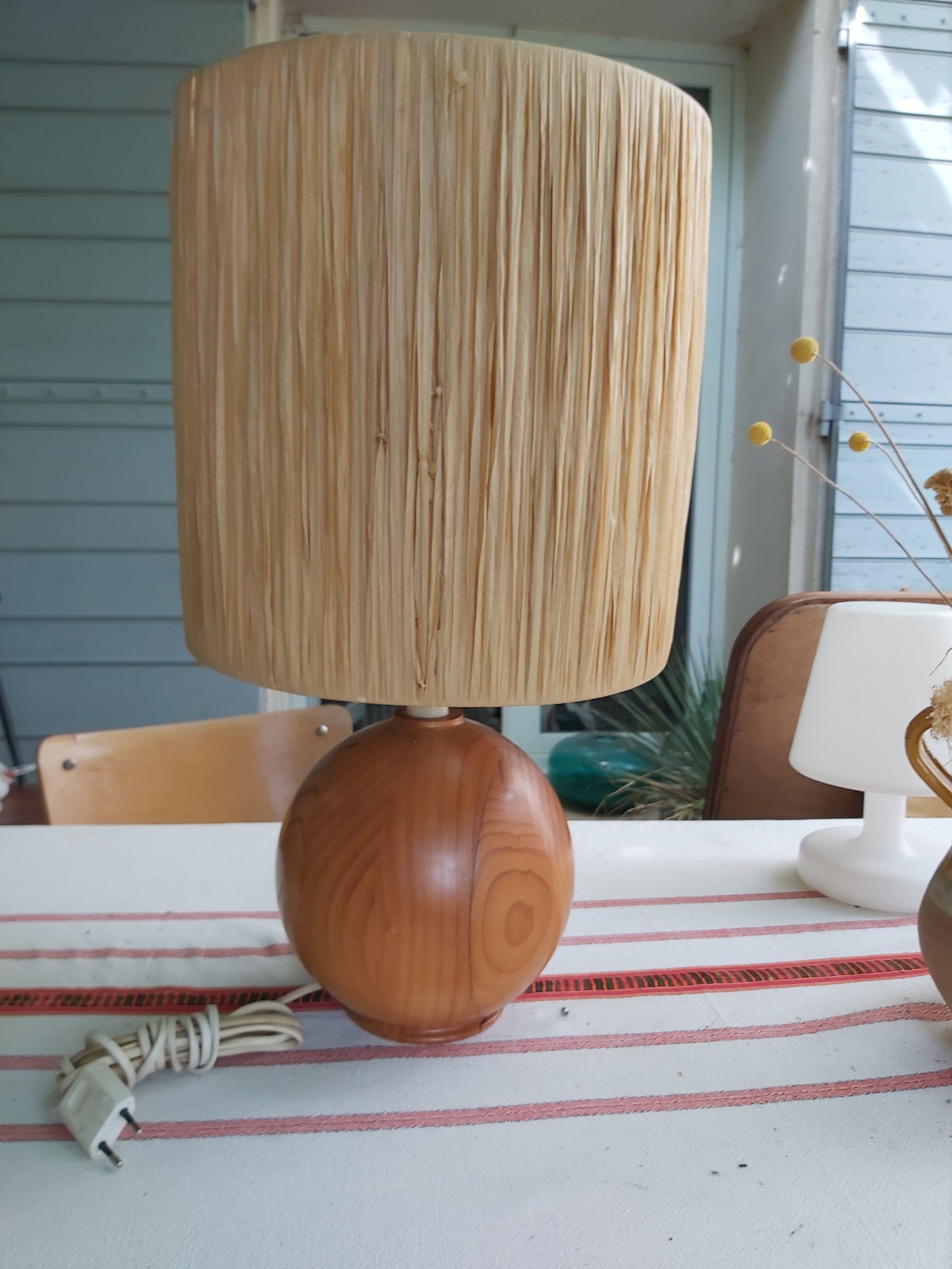 Lampe vous et raphia vintage