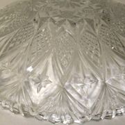 Coupe à fruits cristal taillé corbeille centre de table plat vintage 33cm