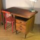 Bureau 1950 pieds compas et chaise scandinave