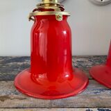 Pair of art deco wall lamps electrified to nine