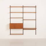 Kai Kristiansen teak wall unit with a hidden desk for FM Mobler