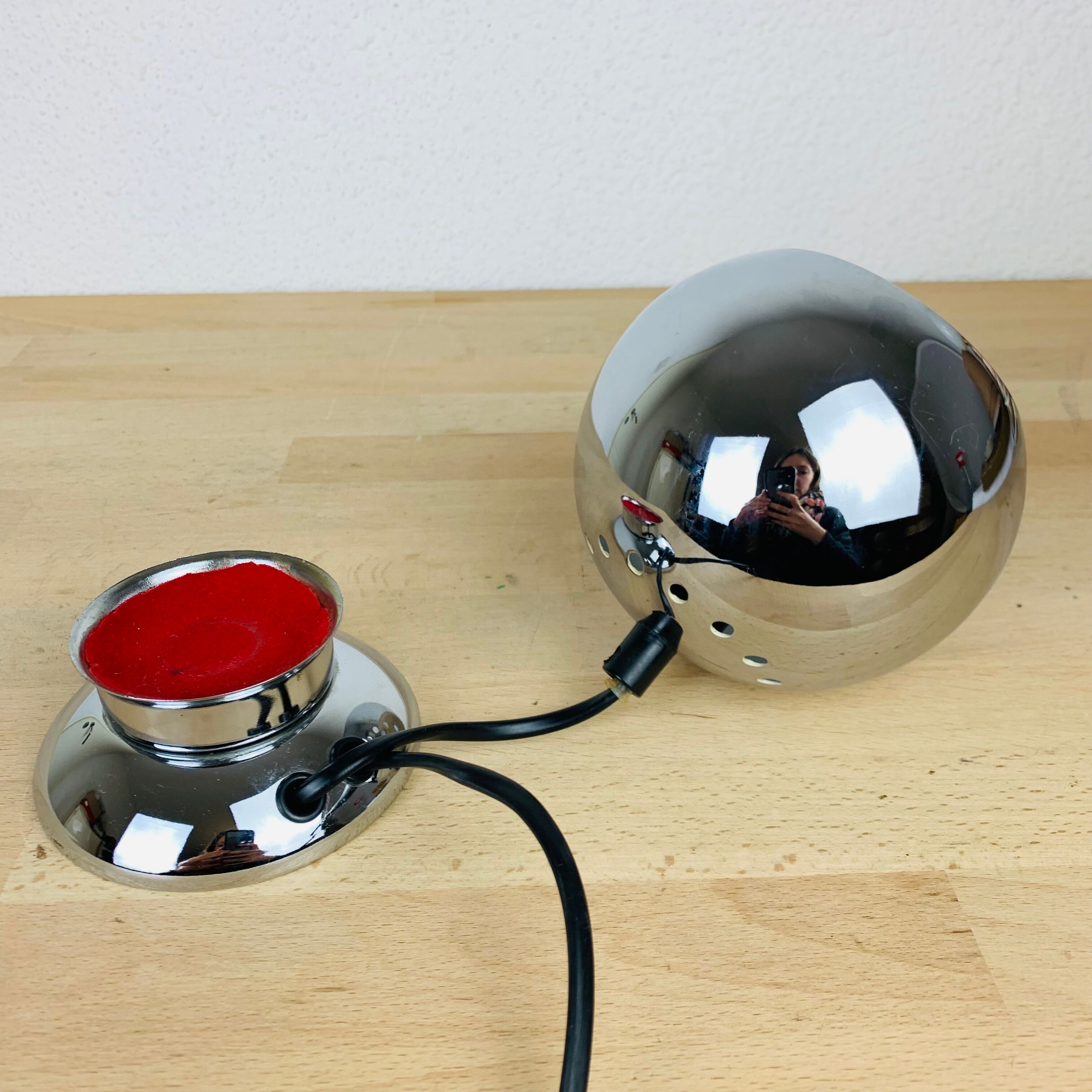 Eyeball spot lamp chrome 70s space age