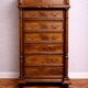 Chest of drawers / chiffonnier in solid walnut, Napoleonic III period – 19th century