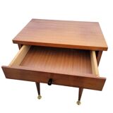 Vintage bedside table with golden pencil legs